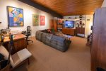 Step down to a TV and recreation room
